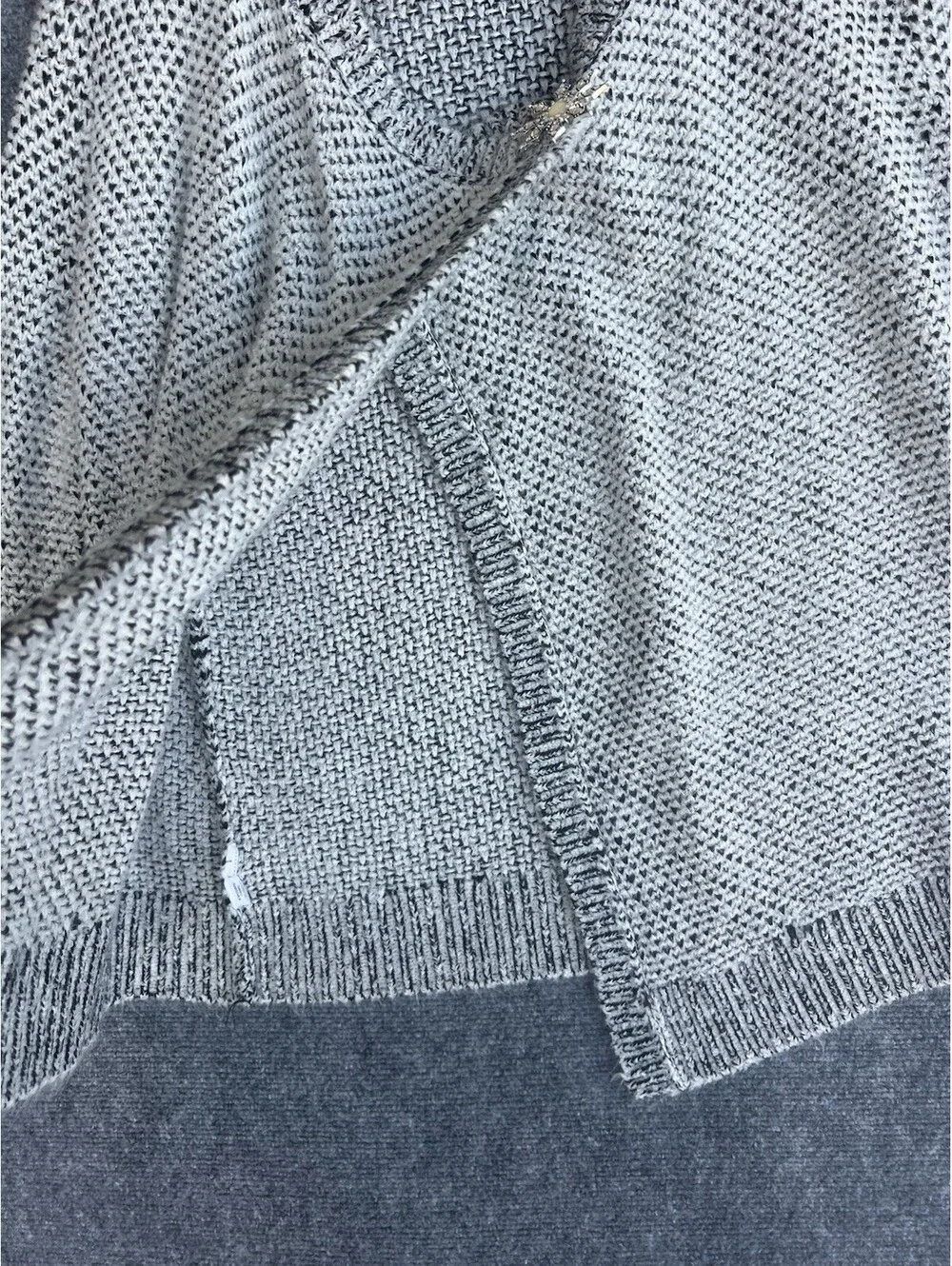 Lou & Grey Size Medium Contrast Cardigan Sweater Acrylic Wool Blend.